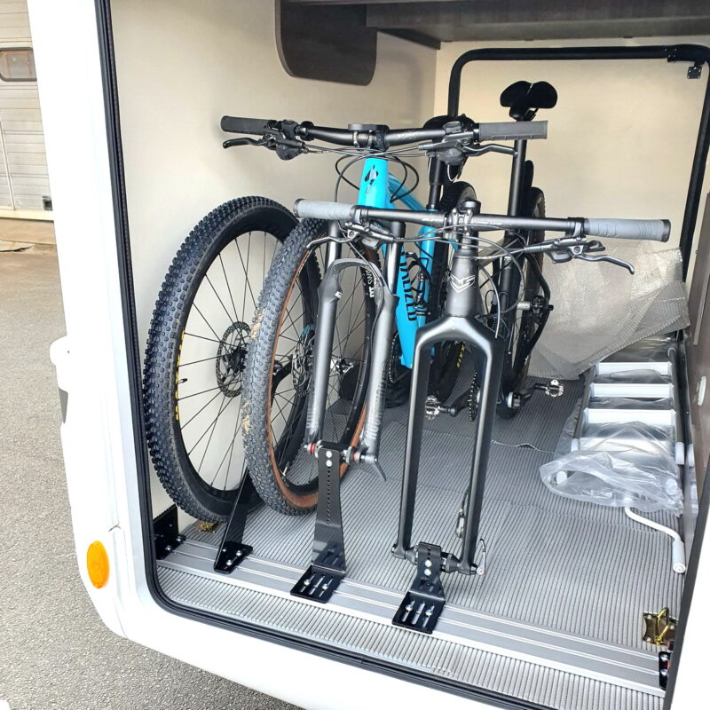 Bicycle Wheel holder for 2 wheels in Camper