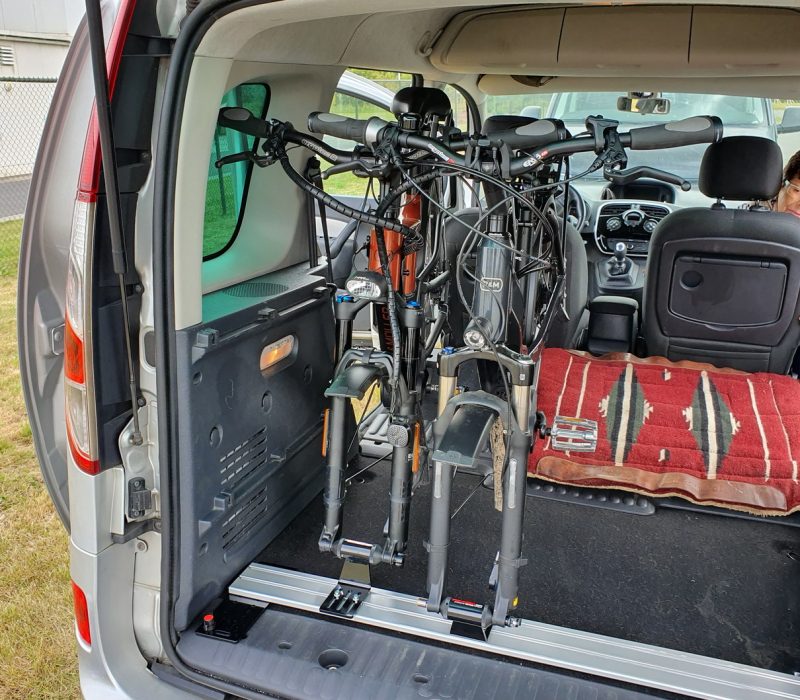 bicycle carrier in Mercedes Citan or Renault Kangoo