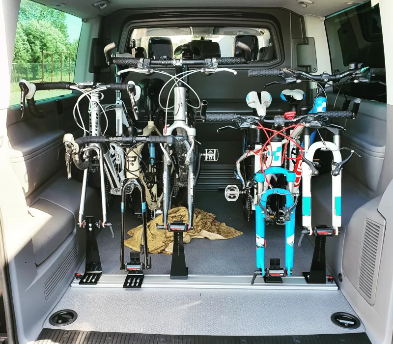 Bicycle Carrier in VW transporter Caravelle Long version Double Cabine